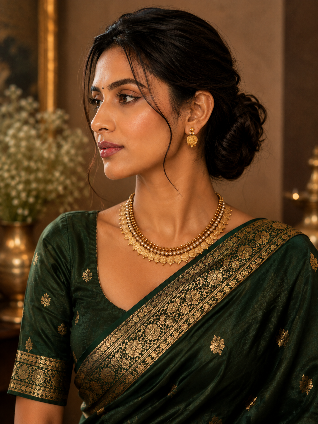 Model wearing Devina Jewels festive jewellery